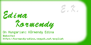 edina kormendy business card