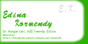 edina kormendy business card